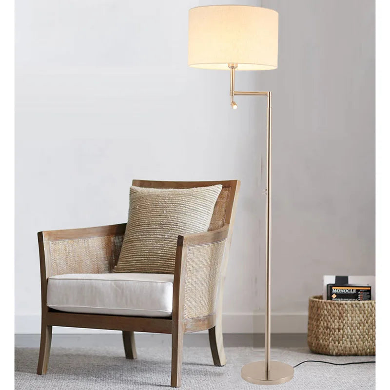 Modern Stainless Steel Floor Lamp for Living Room Chrome Standing Lamp Study Bedroom Reading Light Floor Led Free Standing Lamps