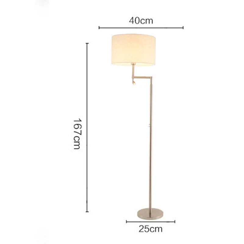 Modern Stainless Steel Floor Lamp for Living Room Chrome Standing Lamp Study Bedroom Reading Light Floor Led Free Standing Lamps