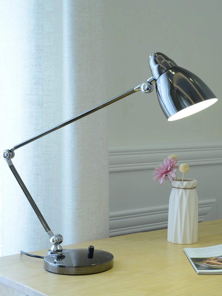 Long Swing Arm Adjustable Cassic Desk Lamps E27 LED with Switch Table Lamp for Office Reading Night Light Bedside Home