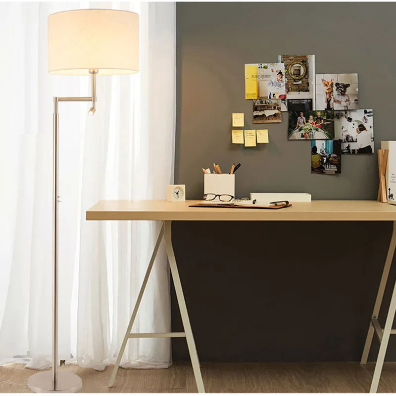 Modern Stainless Steel Floor Lamp for Living Room Chrome Standing Lamp Study Bedroom Reading Light Floor Led Free Standing Lamps