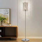 LED Floor Lamp Gold/Silver Luxury Crystal Lampshade Home Bedroom Bedside Decor Light Hotel Living Room Sofa Standing Lamp