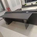 Black Solid Wood Desk with Socket Minimalist Living Room Study Workbench Office Computer Desk
