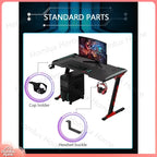 Luxury Modern Multifunctional Gaming Desk for Esports RGB LED Lighting Ergonomic Design Wooden Desktop Steel Frame Computer