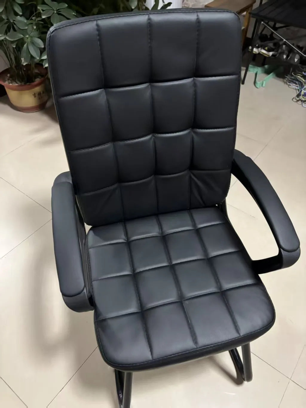 Ergonomic Office Chair with High Back Lumbar Support and Latex Seat Cushion PU Leather Executive Chai Home Office Furniture