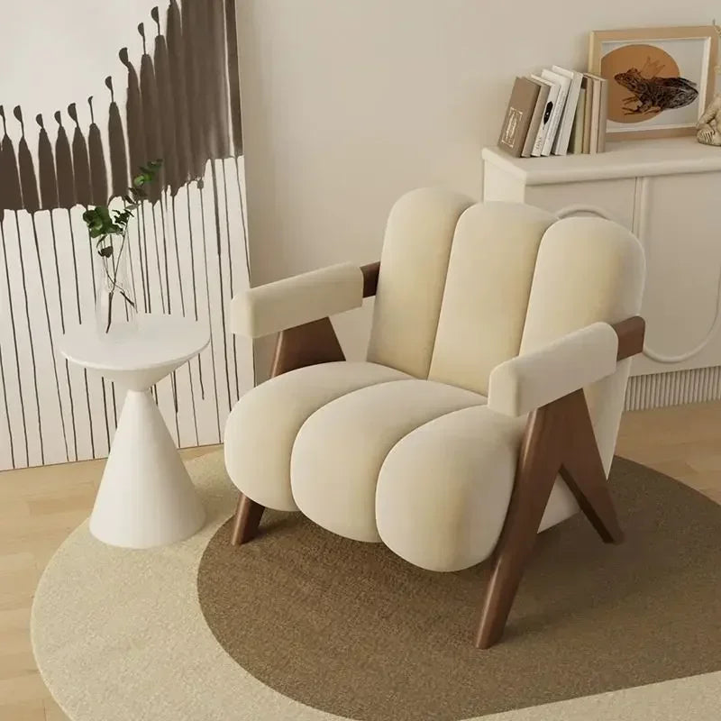 Wabi Sabi Wind Living Room Single Sofa Chair Cat Scratch Designer Bedroom Sofa Chair Small Apartment Household Wind Balcony