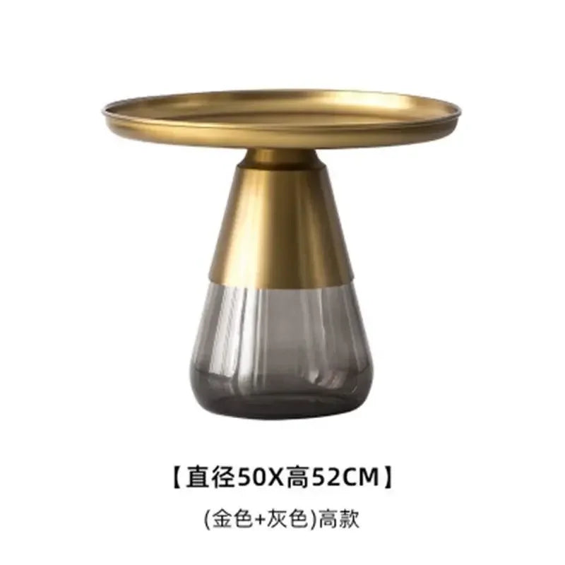 Light Luxury Living Room round Metal Side Table Bedroom Creative round Table Nordic Coffee Table Combination Sofa Side Tables