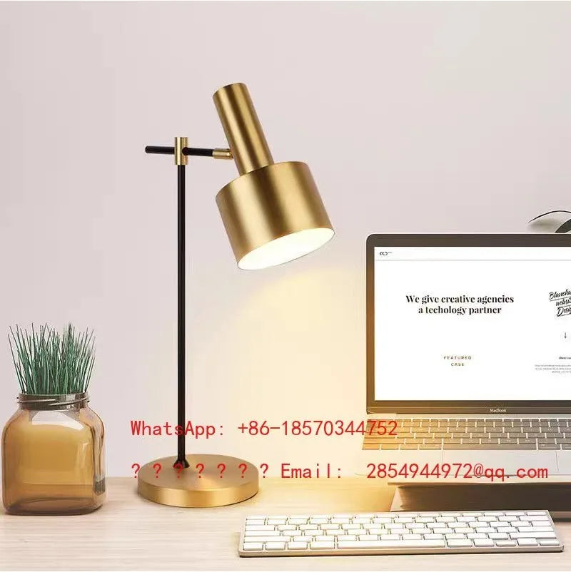 Nordic Light Luxury Simple Retro Desk Lamp, Industrial Style Bedroom Hotel Learning Decoration Desktop Atmosphere Lamp