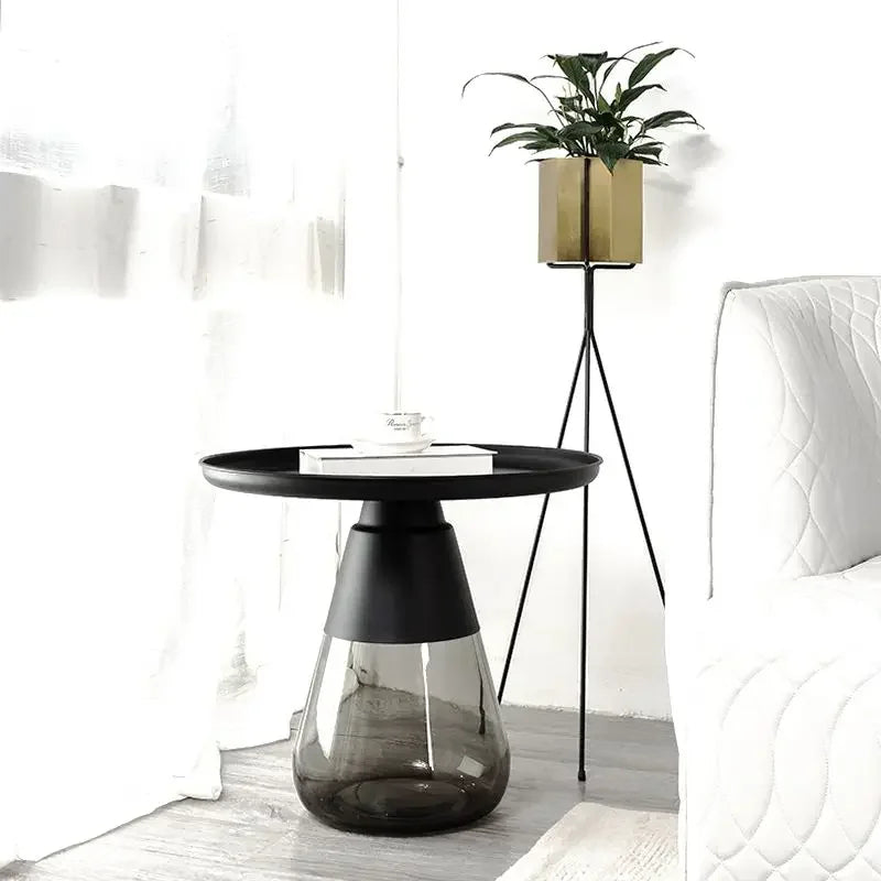 Light Luxury Living Room round Metal Side Table Bedroom Creative round Table Nordic Coffee Table Combination Sofa Side Tables