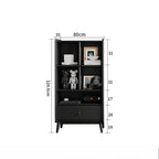 American-Style Bookcases Light Luxury Vintage Black Retro Bookcases Large Capacity Living Room Furniture La Combinaison YS40CC