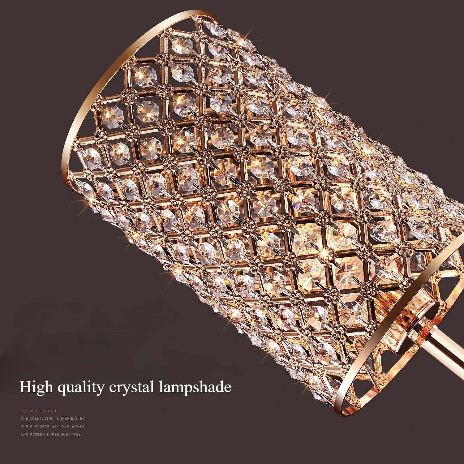 LED Floor Lamp Gold/Silver Luxury Crystal Lampshade Home Bedroom Bedside Decor Light Hotel Living Room Sofa Standing Lamp