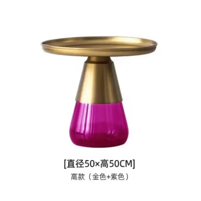 Light Luxury Living Room round Metal Side Table Bedroom Creative round Table Nordic Coffee Table Combination Sofa Side Tables