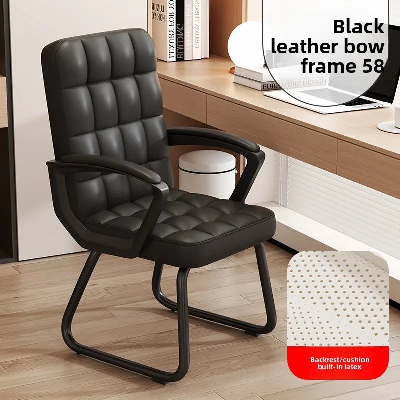 Ergonomic Office Chair with High Back Lumbar Support and Latex Seat Cushion PU Leather Executive Chai Home Office Furniture