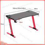 Luxury Modern Multifunctional Gaming Desk for Esports RGB LED Lighting Ergonomic Design Wooden Desktop Steel Frame Computer