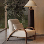 Simple Modern Creative Solid Wood Armchair, Nordic Living Room Sheepfold Velvet Sofa Chair, Designer Fabric Leisure Single Chair