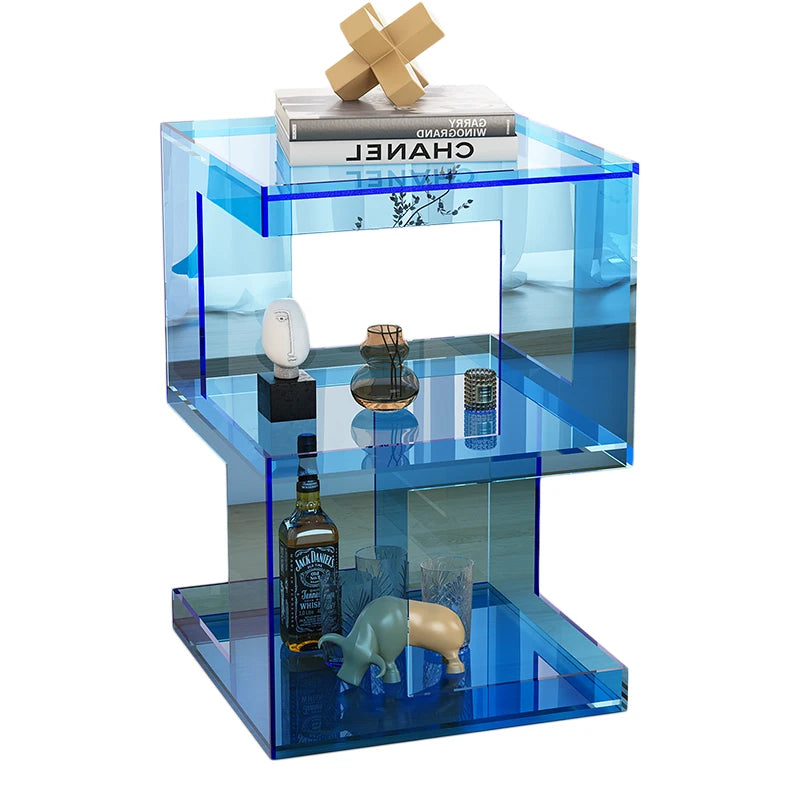 Minimalist Acrylic Sofa Side Table Creative Corner Organizer Multi-Functional Storage Rack Bedroom Decor Corner Table