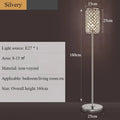 LED Floor Lamp Gold/Silver Luxury Crystal Lampshade Home Bedroom Bedside Decor Light Hotel Living Room Sofa Standing Lamp
