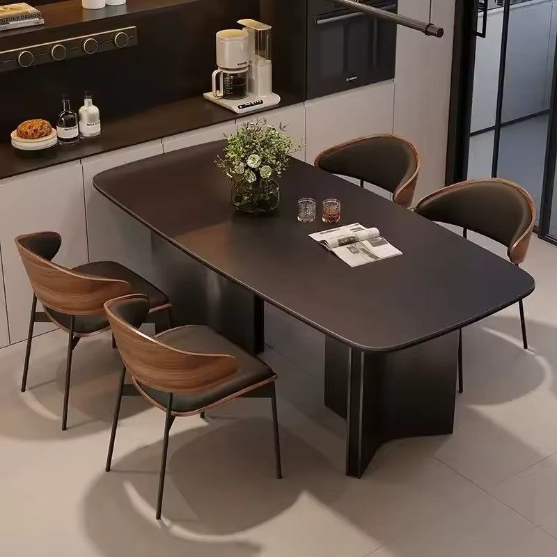 Mid-Century Walnut Dining Chair with Upholstered Seat for Kitchen & Dining Room