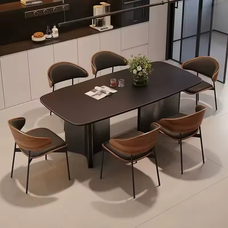 Mid-Century Walnut Dining Chair with Upholstered Seat for Kitchen & Dining Room