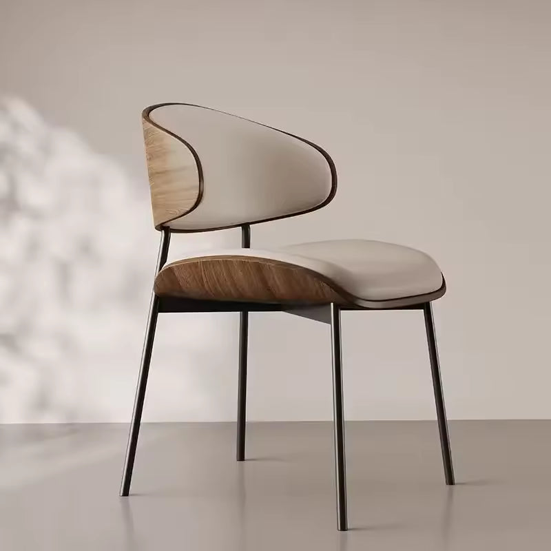Mid-Century Walnut Dining Chair with Upholstered Seat for Kitchen & Dining Room