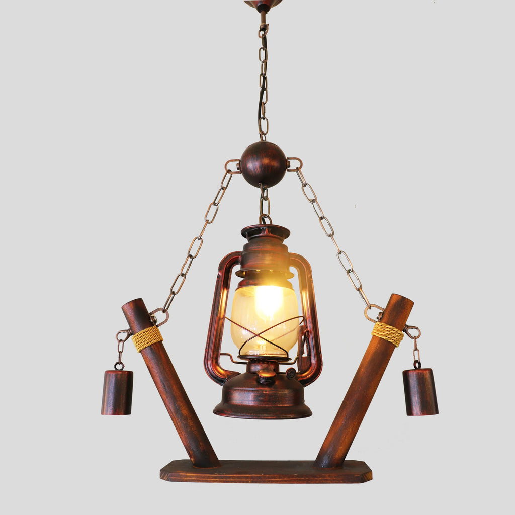Industrial Glass Pendant Light for Kitchen Island, Dining Room, Bar & Restaurant, Vintage Rustic Hanging Ceiling Light Fixture with Glass Shade