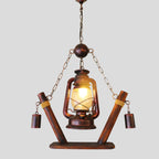 Industrial Glass Pendant Light for Kitchen Island, Dining Room, Bar & Restaurant, Vintage Rustic Hanging Ceiling Light Fixture with Glass Shade