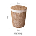 Japanese Style Rattan Laundry Hamper with Lid - Breathable Dustproof Dirty Clothes Basket for Bathroom,Laundry Room Storage