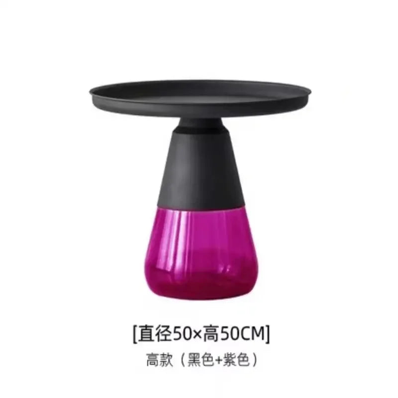 Light Luxury Living Room round Metal Side Table Bedroom Creative round Table Nordic Coffee Table Combination Sofa Side Tables