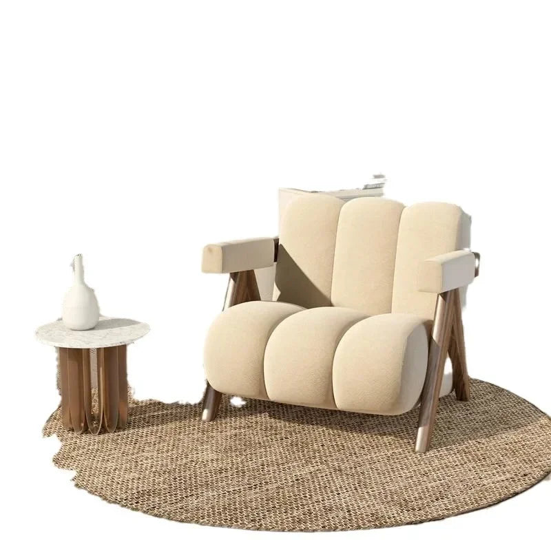 Wabi Sabi Wind Living Room Single Sofa Chair Cat Scratch Designer Bedroom Sofa Chair Small Apartment Household Wind Balcony