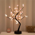 1PC LED Artificial Cherry Tree Bonsai Night Light Usb/Battery Powered Table Lamp Touch Switch Fairy Light for Wedding Home Decor