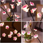 1PC LED Artificial Cherry Tree Bonsai Night Light Usb/Battery Powered Table Lamp Touch Switch Fairy Light for Wedding Home Decor