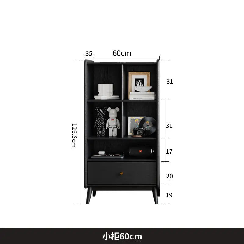 American-Style Bookcases Light Luxury Vintage Black Retro Bookcases Large Capacity Living Room Furniture La Combinaison YS40CC