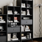 American-Style Bookcases Light Luxury Vintage Black Retro Bookcases Large Capacity Living Room Furniture La Combinaison YS40CC