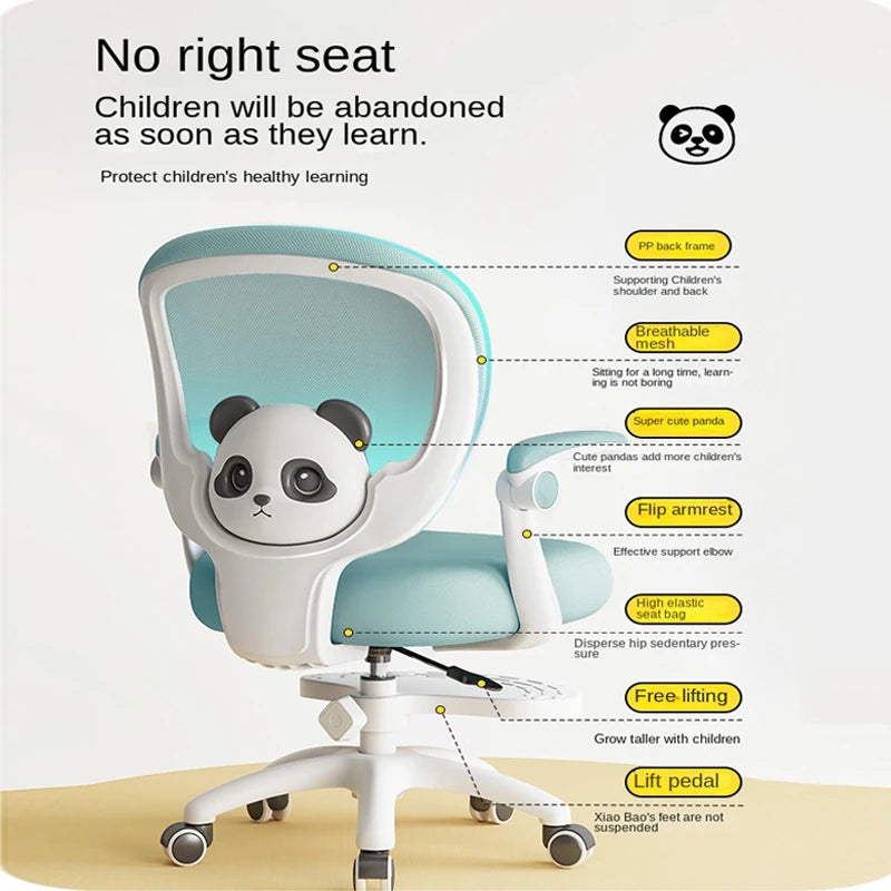 Children'S Study Chair to Correct Sitting Posture of Primary School Students Can Lift the Seat Homebackrest Desk Writing Chair