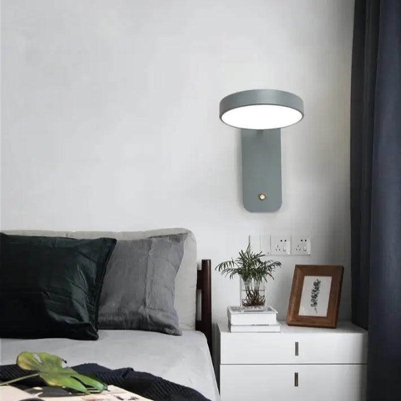 Creative Rotatable with Switch LED Wall Lamp Study Desk Eye Protection Reading Light Nordic Bedroom Bedside Lamp