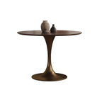 Solid Wood Small round Table French Retro Household Small Apartment Coffee Negotiation Table Walnut Medieval Tulip Dining Table