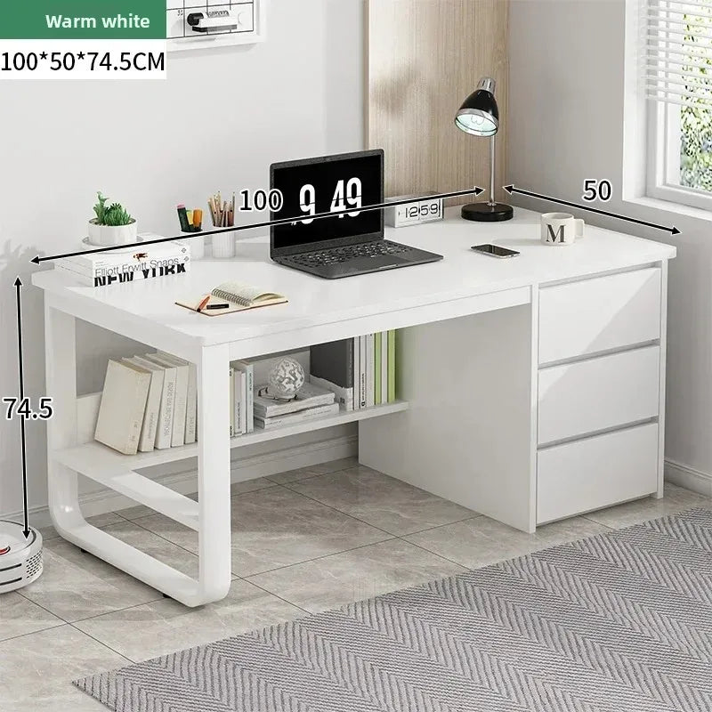 Office Desk, Computer Desk, Multi-Layer Solid Wood Board, Multiple Sizes Available, Suitable for Study and Office