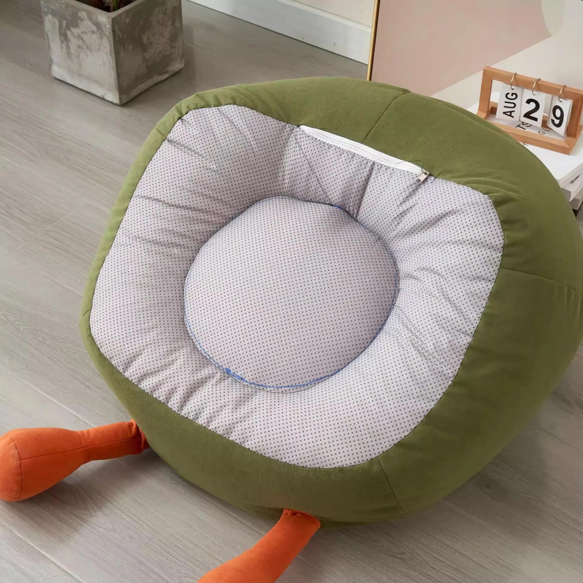 2026 New Cartoon Avocado Eggplant Penguin Children'S Bean Bag Floor Cushion Backrest Chair Lazy Sofa Home Decorative Pad