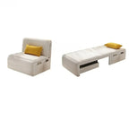 Light Luxury Cream Style Electric Sofa Bed Dual-Use Foldable Balcony Multi-Functional Retractable Bed Faux Leather