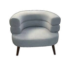 Simple Home Modern Nordic Style Single Sofa Chair with Black Metal Legs Soft Teddy Fleece for Living Room Bedroom Home Furniture