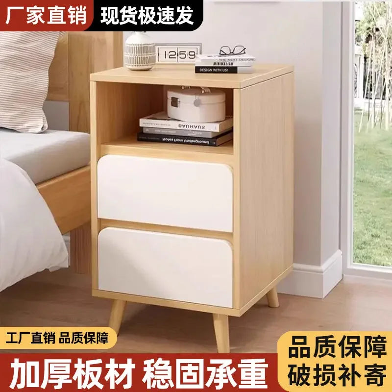 Bedside Table Nightstand Furniture Bedroom Storage Drawers Cabinet Wooden Modern Small End Side Tables Home Muebles Drawer Chest
