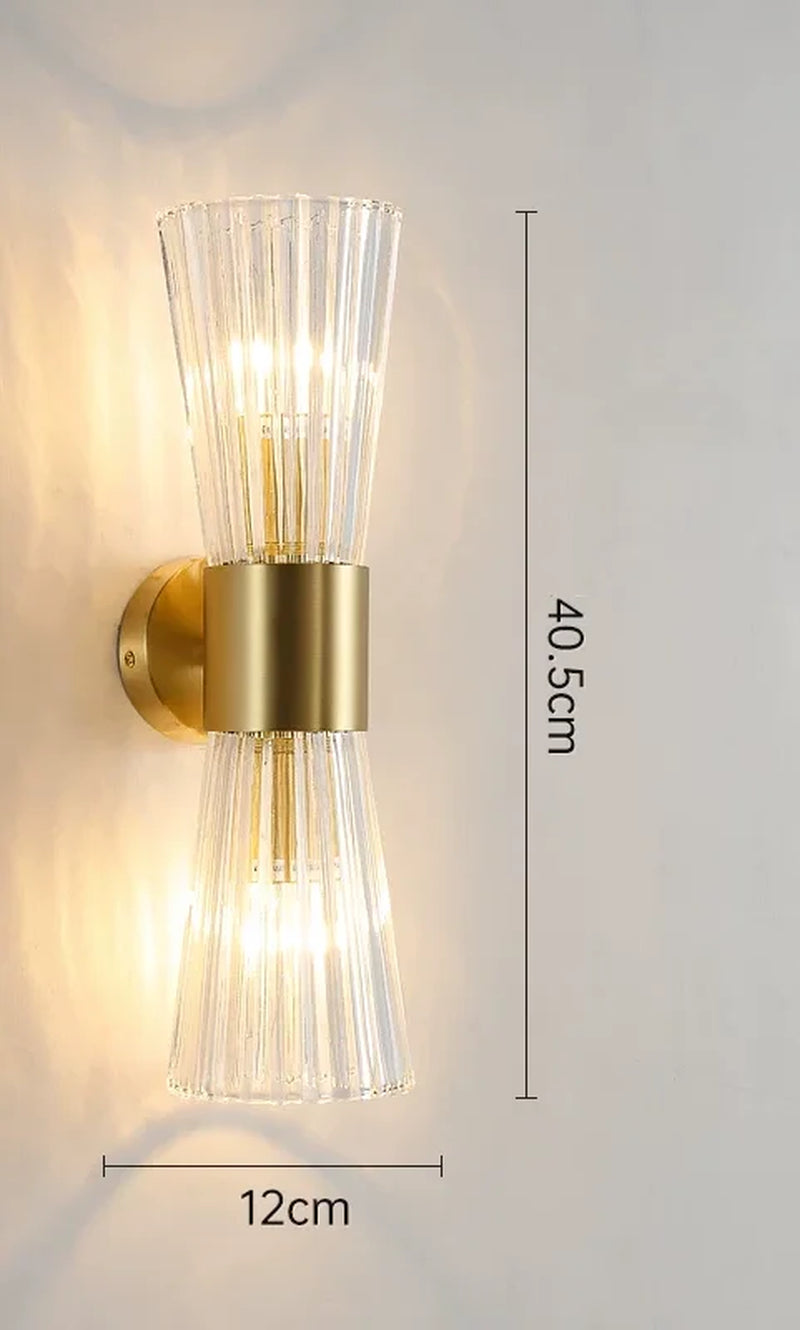 Modern Crystal Wall Lamp Golden Electroplated Metal Corridor Stair Aisle Decor Sconce for Bathroom Bedroom Parlor