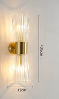 Modern Crystal Wall Lamp Golden Electroplated Metal Corridor Stair Aisle Decor Sconce for Bathroom Bedroom Parlor