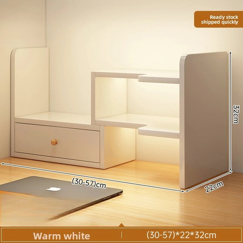 Bookshelf Desktop Shelf Multi-Layer Telescopic Office Desk Small Desk Storage Simple Bookcase