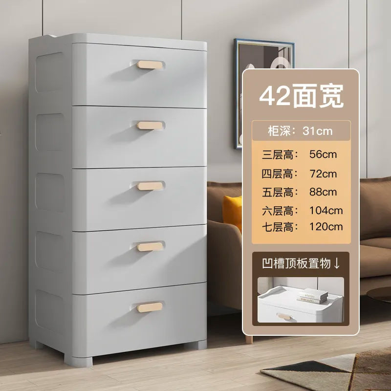 Thickened Storage Cabinet, Locker, Household Snack Storage Box, Bedroom Plastic Chest of Drawers, Locker Drawer Type
