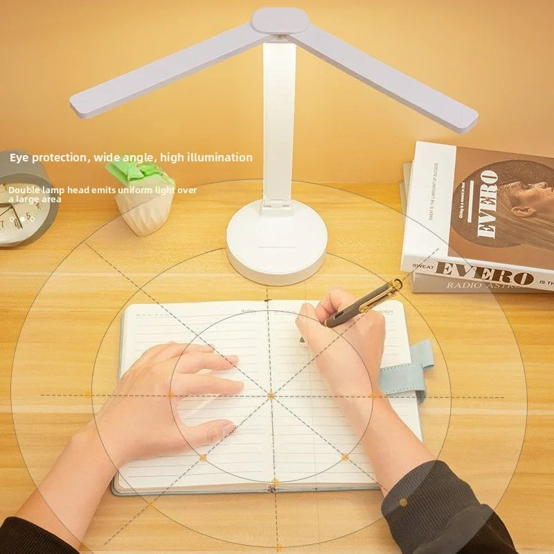 LED Desk Lamp 3 Levels Dimmable Touch Night Light USB Rechargeable Eye Protection Foldable Table Lamp for Bedroom Bedside Readin