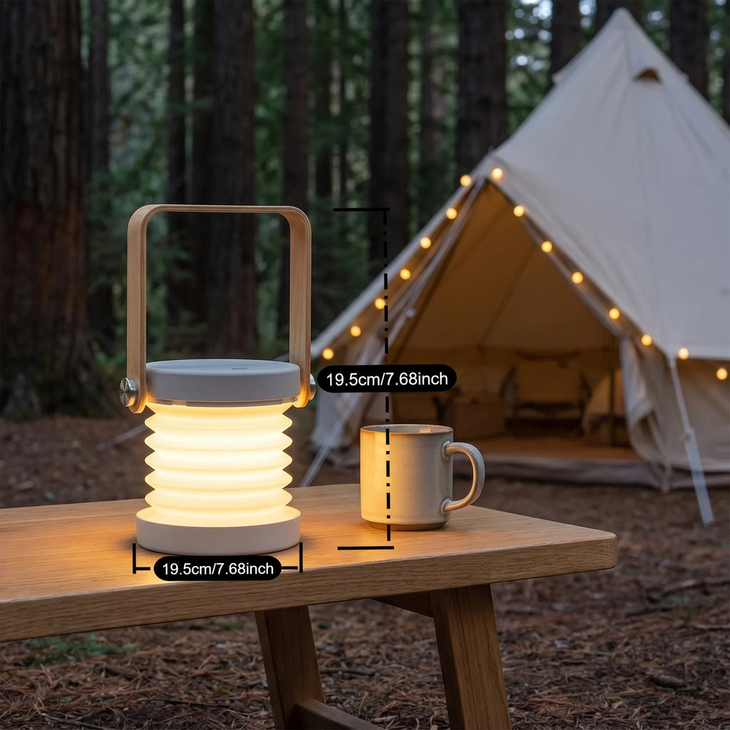 Telescopic Hanging Lantern Table Light, Portable Folding Desk Handheld Lamp, Dimmable Bedside Reading Camping Night Light