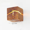 Entrance Background Decoration Cracked Wood Grain Wall Lamp Creative Square Nordic Solid Wood Wall Bedside Lamp