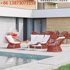 Outdoor Rattan Combination Courtyard Leisure Furniture Hotel Villa B & B Balcony Open-Air Outdoor Waterproof Rattan Chair Sofa