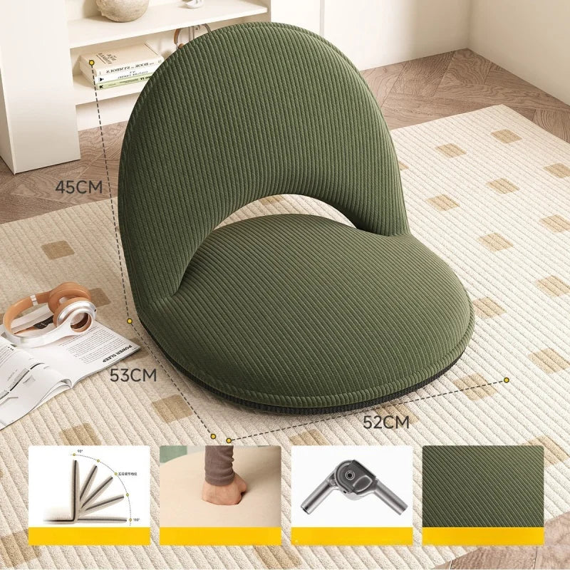 Japanese Style Tatami Chair Lazy Sofa Floor Cushion Portable Folding Legless Backrest Chair Bay Window Foldable New Arrival