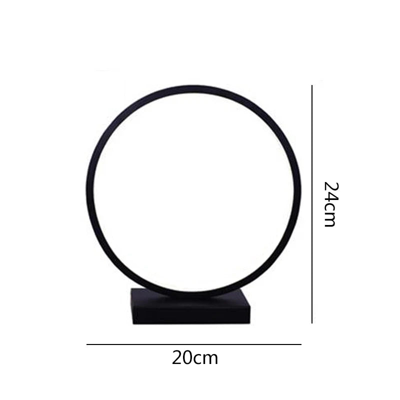AC110-240V Dimmable LED Ring Table Lamp Bedside Night Light Home Living Room Bedroom Decor Desk Lamp EU/US/AU/UK Plug